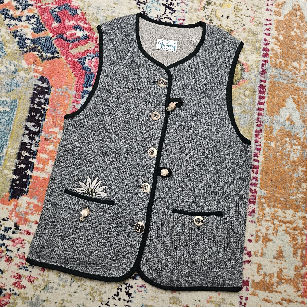 Perry Landhaus Womens Vest Size 40 Trachten Vintage Austrian Oktoberfest